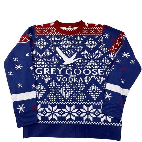 Grey Goose Vodka Other - Grey Goose Vodka Ski Resort Sweater Blue Fair Isle Holiday‎ Knit Men's Medium
